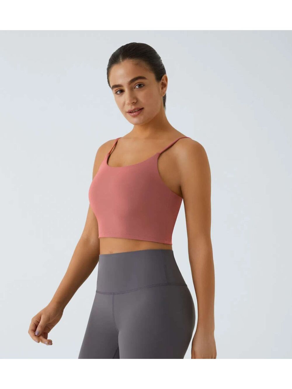 Halara Basic Padded Workout Cropped Tank Top Pink Size XS